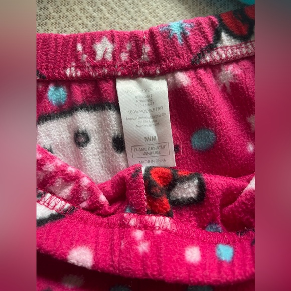 Girls Hello Kitty Size M (7) - 2 Piece Sets of Pajama Loungewear Blue and Pink - Picture 2 of 4